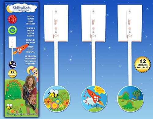 Product Cover KidSwitch Lightswitch Extension for Toddlers - Laurie Berkner Edition - 3 Count - Includes 12 Themed Art Decals - Multi-Award Winning!