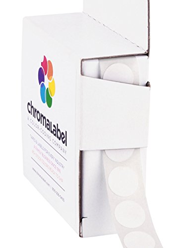 Product Cover ChromaLabel 1/2 Inch Round Permanent Color-Code Dot Stickers, 1000 per Dispenser Box, White