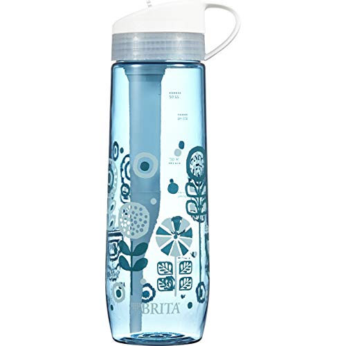 Product Cover Brita 23.7 Ounce Hard Sided Water Bottle with 1 Filter, BPA Free, Printed Blue