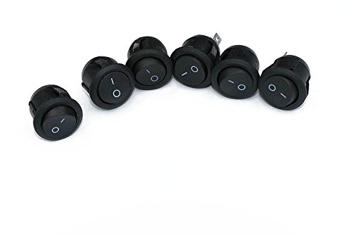 Product Cover 2-Pin Snap-In Round Rocker Latching ON/OFF Car/Boat Switch 10A/125V, 6A/250V (6 Pack) from U.S. SOLID