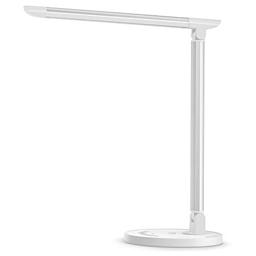 Product Cover TaoTronics LED Desk Lamp, Eye-caring Table Lamps, Dimmable Office Lamp with USB Charging Port, 5 Lighting Modes with 7 Brightness Levels, Touch Control, White, 12W, Philips EnabLED Licensing Program