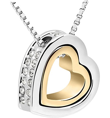 Product Cover Xingzou Double Love Heart Shape Pendant Necklace,Crystal from Swarovski Jewelry