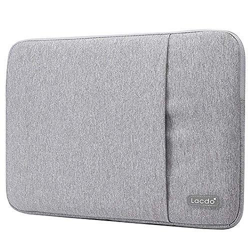Product Cover Lacdo 11.6 inch Water Repellent Fabric Laptop Sleeve Case Bag/Notebook Bag Case for Apple MacBook Air 11.6 inch, New MacBook 12 inch Ultrabook Acer Asus Dell HP Toshiba Lenovo Chromebook, Gray