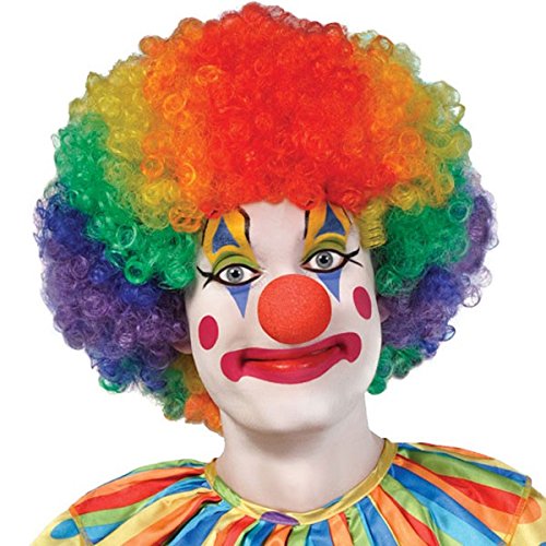 Product Cover Amscan Goofy and Fun Costume Party Clown Afro Jumbo Wig, Multi Colored, Synthetic Hair, One Size, 1-Piece