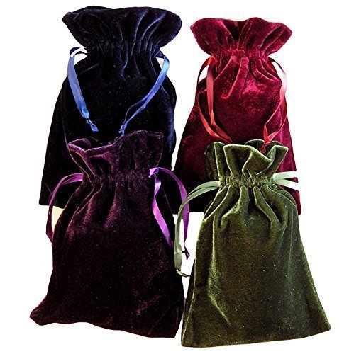 Product Cover Paper Mart Tarot Rune Bag Bundle of 4: Moss Green, Navy Blue, Purple, Wine 6
