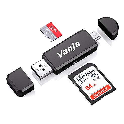 Product Cover Vanja Micro USB OTG Adapter and USB 2.0 Portable Memory Card Reader for SDXC, SDHC, SD, MMC, RS-MMC, Micro SDXC, Micro SD, Micro SDHC Card and UHS-I Card