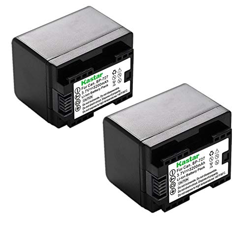 Product Cover Kastar (Fully DECODED) Battery (2-Pack) for Canon BP-727 and VIXIA HF M50, HF M52, HF M500, HF R30, HF R32, HF R40, HF R42, HF R50, HF R52, HF R60, HF R62, HF R300, HF R400, HF R500, HF R600 Cameras