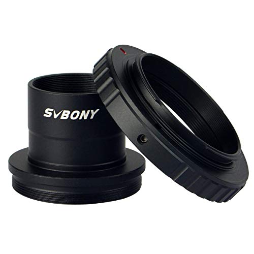 Product Cover SVBONY T Adapter 1.25 inches and T2 T Ring Adapter Compatible for Any Standard Nikon Lens and Telescope Microscope Metal