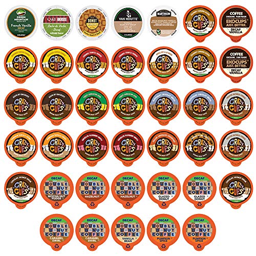 Product Cover 40 Count : Custom Variety Pack Decaf Flavored Coffee Single Serve Cup for Keurig K Cup - 40 Count
