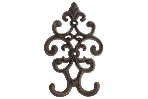 Product Cover Cast Iron Vintage Double Wall Hook | Decorative Wall Mounted Coat Hanger | 7.75