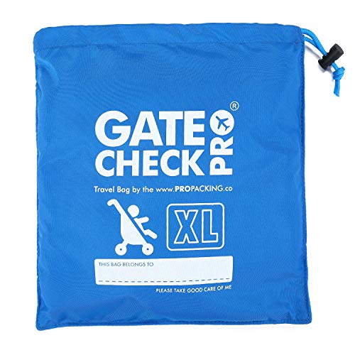 Product Cover Gate Check Pro XL Double Stroller Travel Bag for Airplane - Premium Quality Ballistic Nylon - Featuring Padded Backpack Shoulder Straps for Comfort and Durability (Made by The #1 Specialist Brand)