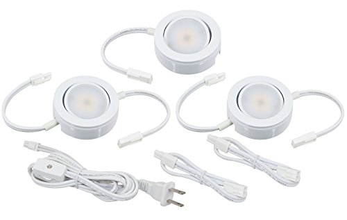 Product Cover American Lighting MVP-3-WH Dimmable LED MVP 3-Puck Light Kit with Roll Switch and 6' Power Cord, 2700K Warm White, 4.3W, White
