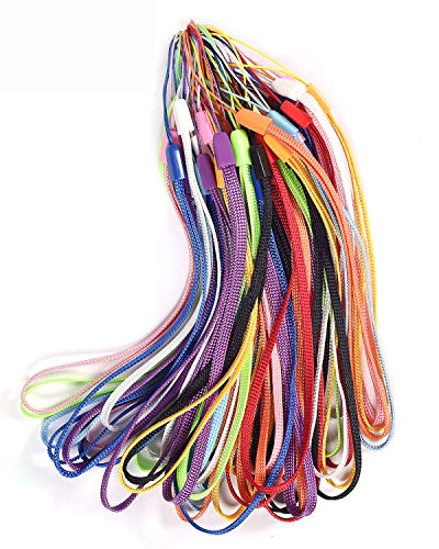 Product Cover 50PCS Pack 7-Inch Colorful Hand Wrist Strap Lanyard for USB Flash Drive, Keys, Keychain, ID Badge Holder, Name tag and Other Small Portable Items (10-Assorted Colors)
