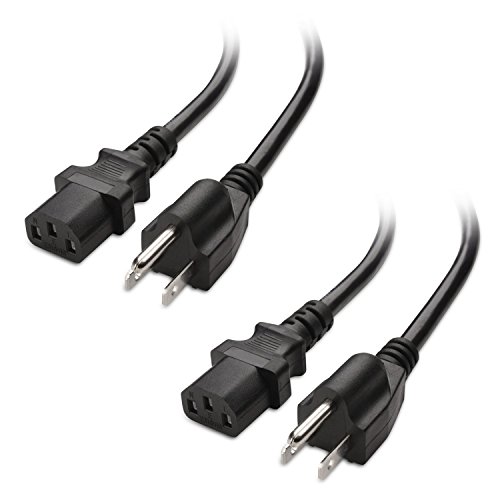 Product Cover Cable Matters 2-Pack 16 AWG Heavy Duty 3 Prong Computer Monitor Power Cord in 15 Feet (NEMA 5-15P to IEC C13)