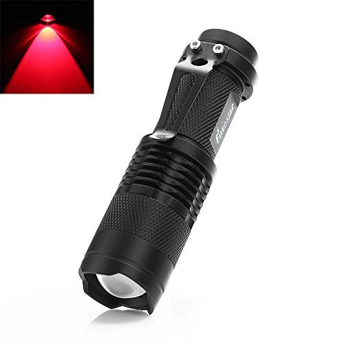 Product Cover SK68 Red Mini 7W 300LM Zoomable LED Hunting Flashlight Adjustable Focus, 14500 3-Mode Torch for Night Vision