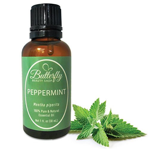 Product Cover Peppermint Essential Oil (100% Pure Mentha Piperita). Common Uses: Colds, Congestion, Fever Reducer, Headache Relief, Joint Therapy, Mouthwash. (30mL/1oz)
