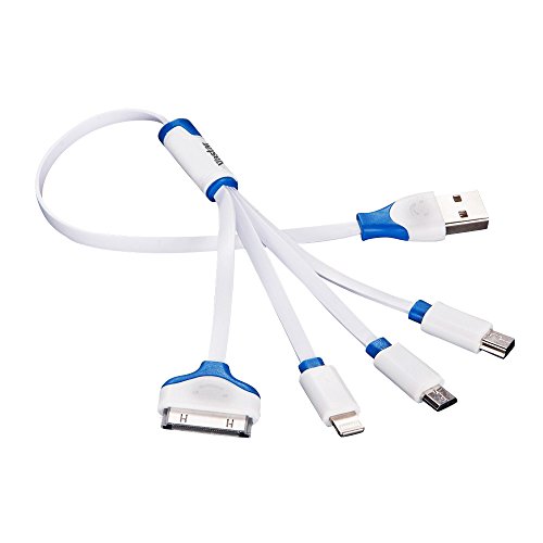 Product Cover Vastar Premium 4 in 1 Multiple USB Charging Cable Adapter Connector with Micro USB / Mini USB Ports for iPhone 6, 5, 4, iPad 4,3,2,Air,Galaxy S4, S5,Nexus 5, and More