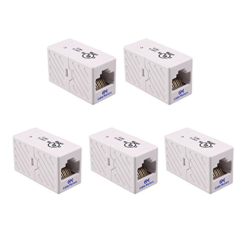 Product Cover Cable Matters UL Listed 5-Pack Ethernet Coupler (RJ45 Coupler, Cat5e Cat6 Coupler) in White