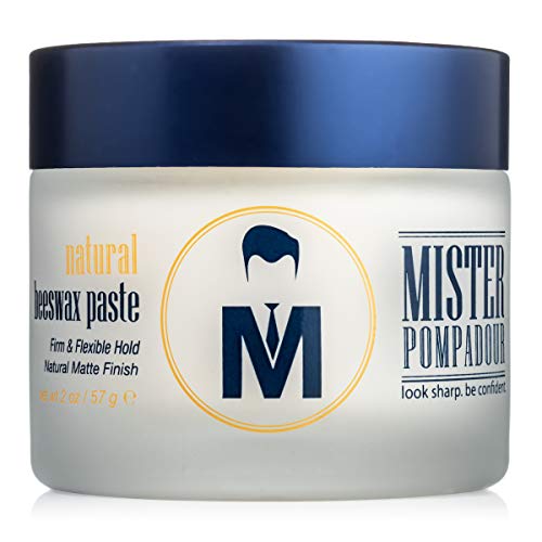 Product Cover Mister Pompadour Natural Beeswax Paste | Matte Hair Product for Men & Women | HIgh Hold & No Shine | Water Based - Easy To Wash | 2oz