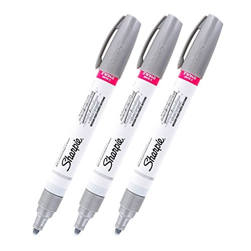 Product Cover Sharpie Oil-Based Paint Marker, Medium Point, Metallic Silver Ink, Pack of 3