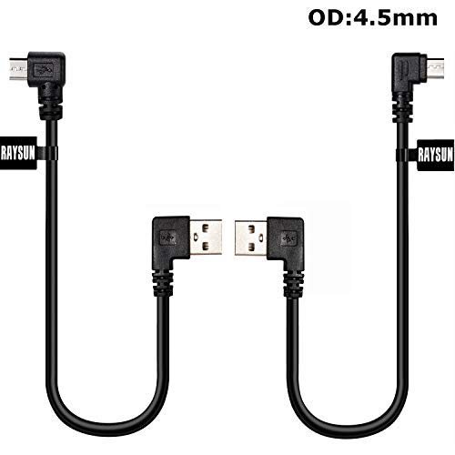 Product Cover RAYSUN 2 Packs 90 Degree Micro USB Male to USB 2.0 A Male - Right & Left Angle Each 1pc (2 Pack 90 Degree Micro USB M- USB M)