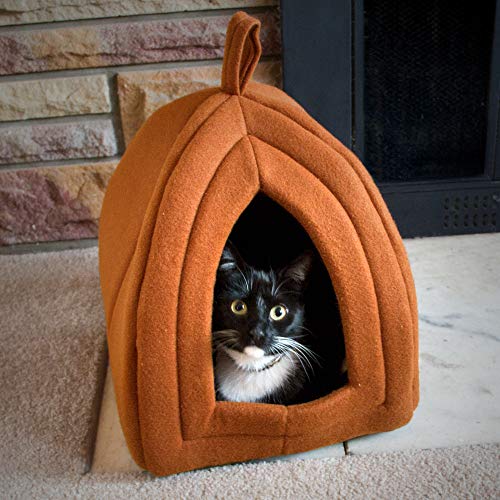 Product Cover PETMAKER Cat Pet Bed, Igloo- Soft Indoor Enclosed Covered Tent/House for Cats, Kittens, and Small Pets with Removable Cushion Pad