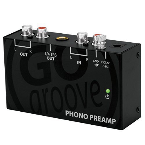 Product Cover GOgroove Mini Phono Turntable Preamp Preamplifier with 12 Volt AC Adapter, RCA Input for Vinyl Record Player - Compatible with Audio Technica, Crosley, Jensen, Pioneer, 1byone and More Turntables