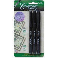 Product Cover Dri-Mark Money Counterfeit Bill Detector Pen for Use w/ U.S. Currency, 3/Pack