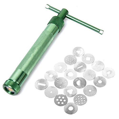 Product Cover VORCOOL Clay Extruder Clay Gun Tool with 20 Discs (Green)