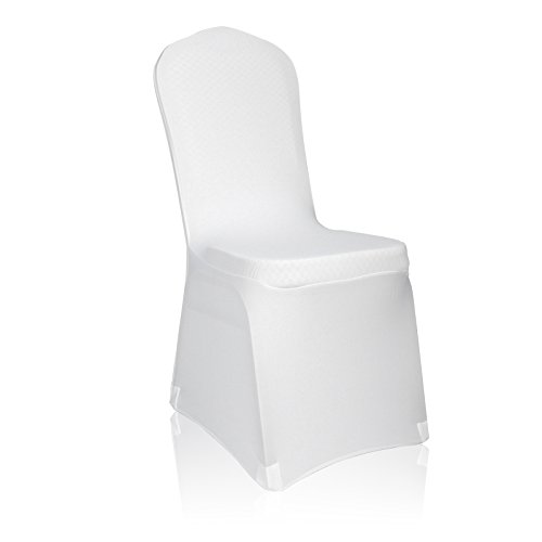 Product Cover EMART Set of 50pcs White Color Polyester Spandex Banquet Wedding Party Chair Covers
