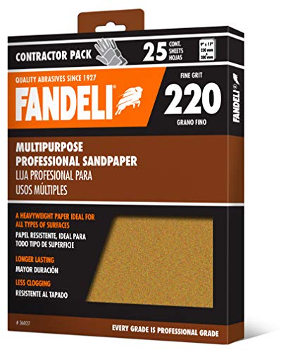 Product Cover Fandeli 36027 220 Grit Multipurpose Sandpaper Sheets, 9