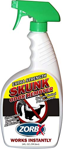 Product Cover ZorbX Unscented Extra Strength Skunk Odor Remover - Safe for All, Even Pets and Children, with No Harsh Chemicals, Perfumes or Fragrances, Stronger and Safer Skunk Odor Remover Works Instantly and Can