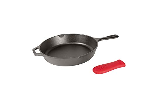 Product Cover Lodge 10.25 Inch Cast Iron Skillet. Pre-Seasoned 10.25-Inch Cast Iron Skillet with Red Silicone Hot Handle Holder.