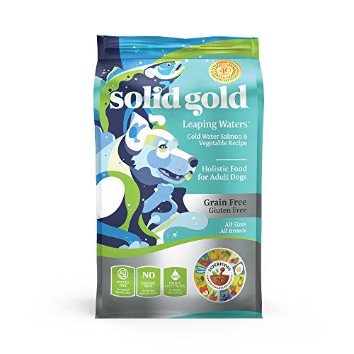 Product Cover Solid Gold - Leaping Waters with Cold Water Salmon & Vegetable Recipe - Grain Free & Gluten Free for Sensitive Stomachs - Holistic Adult Dry Dog Food - 22lb Bag