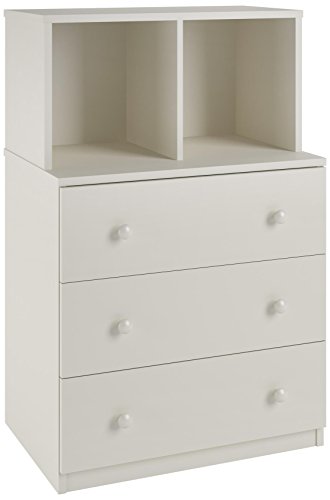 Product Cover Ameriwood Home Skyler 3 Drawer Dresser with Cubbies, White