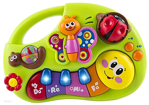 Product Cover WolVol Toddler Toy Piano Keyboard Educational Infant Toy Activity Center, Music and Lights, Animal Sounds