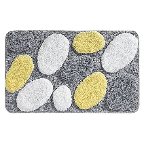 Product Cover iDesign Pebblz Microfiber Polyester Bath Mat, Non-Slip Shower Accent Rug for Master, Guest, and Kids' Bathroom, Entryway, 34