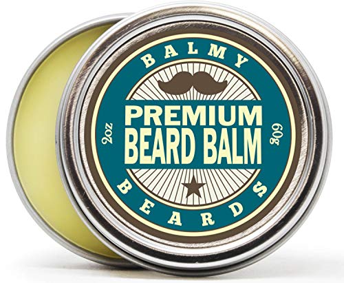 Product Cover Balmy Beards Premium Best Beard Balm for Men - all Natural Organic Wax, Butter, Leave in Conditioner and Mustache Softener - Styles, Strengthens and aids Hair Growth