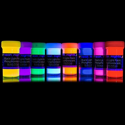 Product Cover neon Nights Glow in The Dark | Luminescent | Phosphorescent | Self-Luminous Paint - Set of 8 by neon Nights