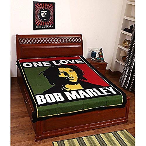 Product Cover Krati Exports Beautiful Bob Marley Bohemian Wall Hanging Hippie Dorm Decorative One Love Wall Tapestry (85 x 55)