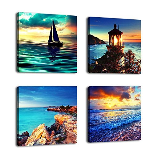 Product Cover Canvas Wall Art Ocean Sunset Beach Pictures 12