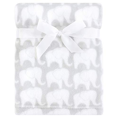 Product Cover Hudson Baby Silky Plush Blanket, Gray Elephant, One Size