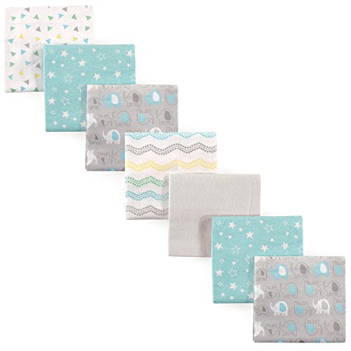 Product Cover Luvable Friends 7 Piece Flannel Receiving Blanket, Basic Elephant, One Size