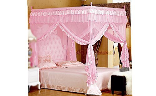 Product Cover Pink Princess 4 Corners Post Bed Curtain Canopy Mosquito Netting (Twin) by Mengersi