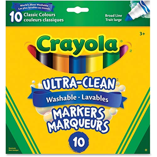 Product Cover Crayola 10-Count Washable Ultra-Clean Broad Line Markers