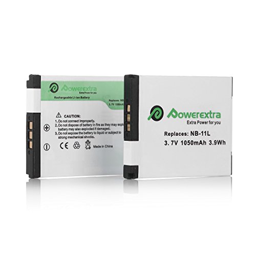 Product Cover Powerextra 2 Pack Battery for Canon NB-11L, NB-11LH and Canon PowerShot A2300 IS, A2400 IS, A2500, A2600, A3400 IS, A3500 IS, A4000 IS, ELPH 110 HS, ELPH 115 HS, ELPH 130 HS, ELPH 135 IS, ELPH 140 IS