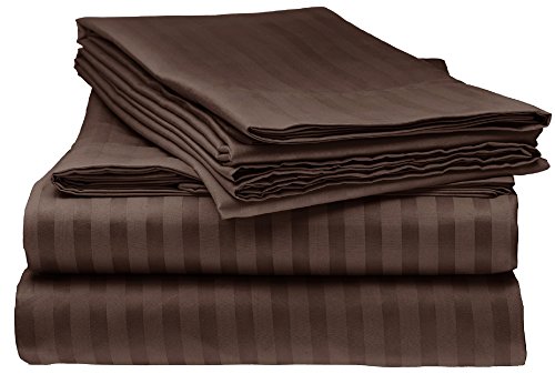 Product Cover Bella kline Bedding 1800 Series 4 pc Bed Sheet Set with Pillowcases Hypoallergenic, 1 Soft Silky Luxurious Feel, Fitted and Flat Sheets Lifetime - Queen Size, Chocolate Brown