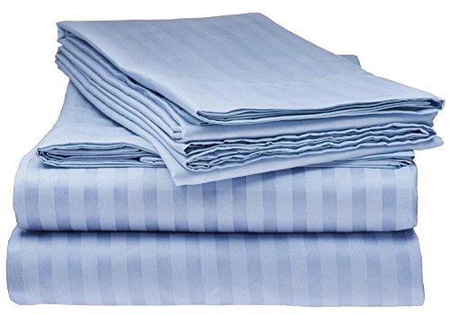 Product Cover Bella kline Bedding 1800 Series 4 pc Bed Sheet Set with Pillowcases Hypoallergenic, 1 Soft Silky Luxurious Feel, Fitted and Flat Sheets Lifetime - Queen Size, Light Blue