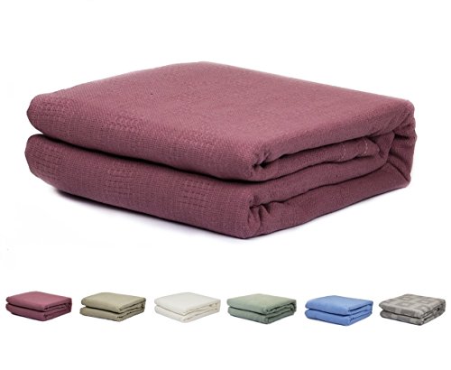 Product Cover HomeLux Red Color Pure 100% Cotton Thermal Hospital/Home Blanket - Twin Size