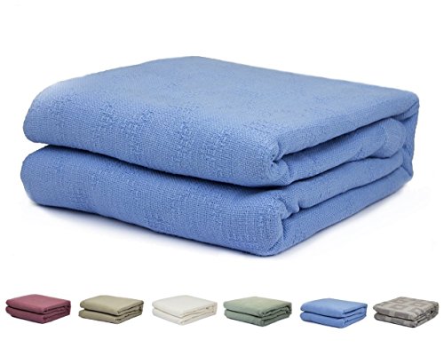 Product Cover HomeLux Blue Color Pure 100% Cotton Thermal Hospital/Home Blanket - Twin Size